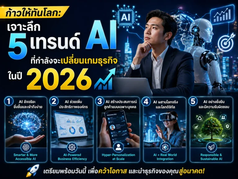 เจาะลึก 5 เทรนด์ AI ที่กำลังจะเปลี่ยนเกมธุรกิจในปี 2026